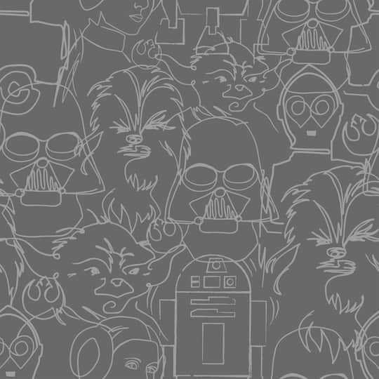 RoomMates Gray Star Wars Saga Line Sketches Peel & Stick Wallpaper | 20.5" x 18ft | Michaels®